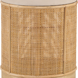 Puf Nordlys Furniture Chuo håndvævet rattan fodskammel Ø35ÃH44 cm beige velour